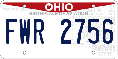 OH license plate FWR2756