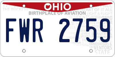 OH license plate FWR2759