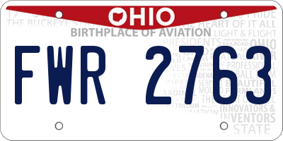 OH license plate FWR2763