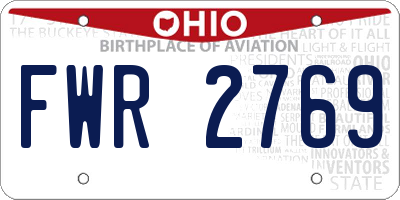 OH license plate FWR2769