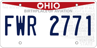 OH license plate FWR2771