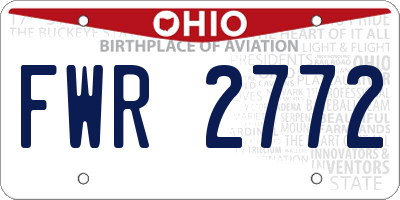 OH license plate FWR2772