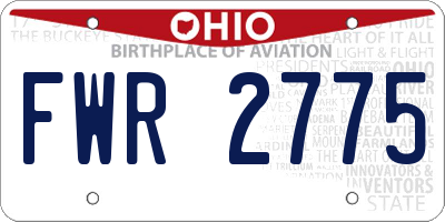 OH license plate FWR2775