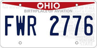 OH license plate FWR2776