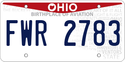 OH license plate FWR2783