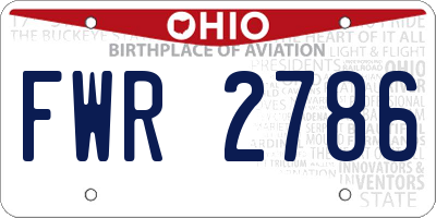OH license plate FWR2786