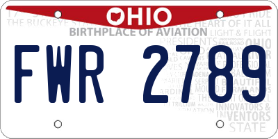 OH license plate FWR2789