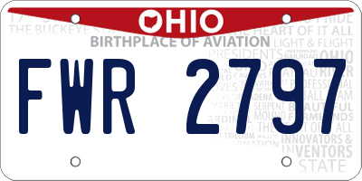 OH license plate FWR2797