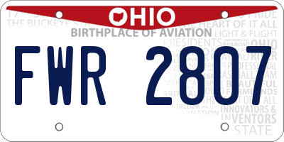 OH license plate FWR2807