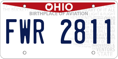 OH license plate FWR2811