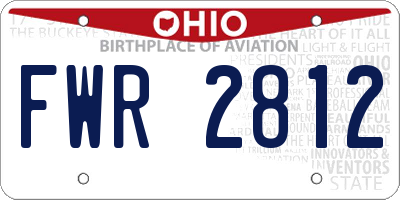 OH license plate FWR2812