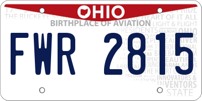 OH license plate FWR2815