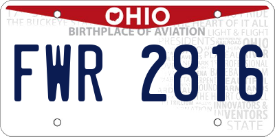 OH license plate FWR2816