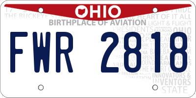 OH license plate FWR2818