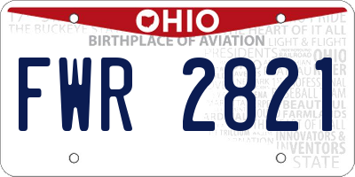 OH license plate FWR2821