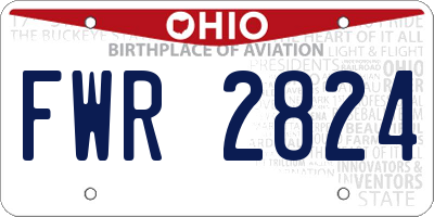 OH license plate FWR2824