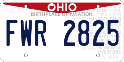 OH license plate FWR2825