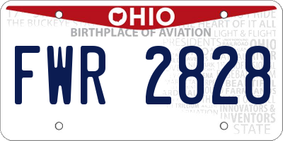 OH license plate FWR2828