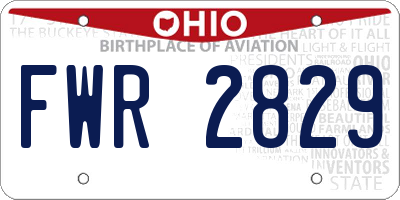 OH license plate FWR2829