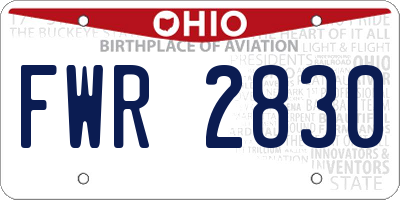 OH license plate FWR2830
