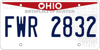 OH license plate FWR2832