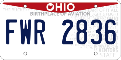 OH license plate FWR2836