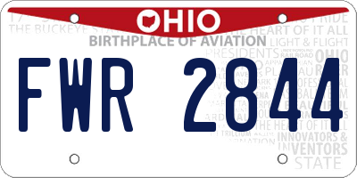 OH license plate FWR2844