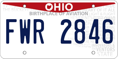 OH license plate FWR2846