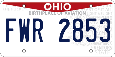 OH license plate FWR2853
