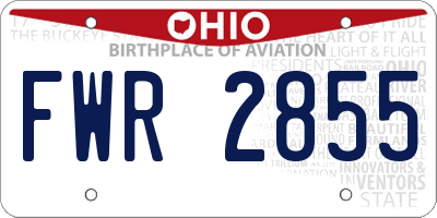 OH license plate FWR2855