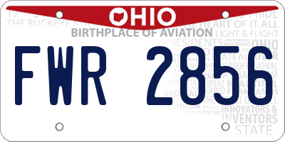 OH license plate FWR2856