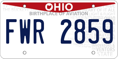 OH license plate FWR2859