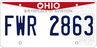 OH license plate FWR2863