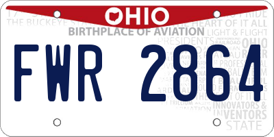 OH license plate FWR2864