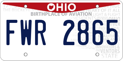 OH license plate FWR2865