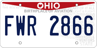 OH license plate FWR2866
