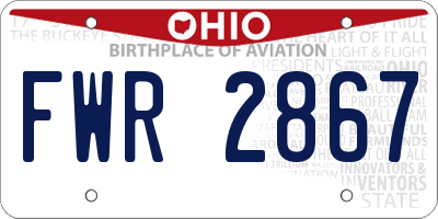OH license plate FWR2867
