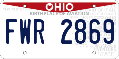 OH license plate FWR2869