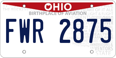 OH license plate FWR2875
