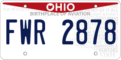 OH license plate FWR2878