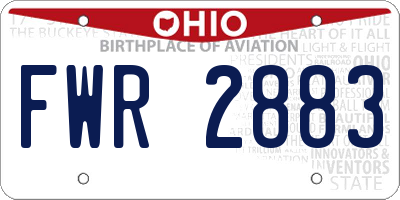 OH license plate FWR2883
