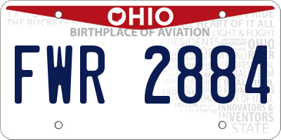 OH license plate FWR2884