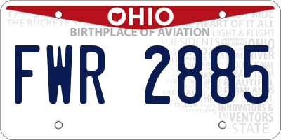 OH license plate FWR2885