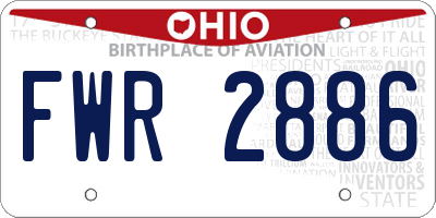OH license plate FWR2886