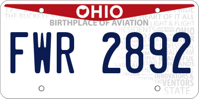 OH license plate FWR2892