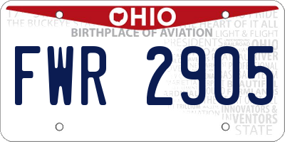OH license plate FWR2905