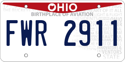 OH license plate FWR2911