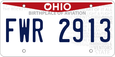 OH license plate FWR2913