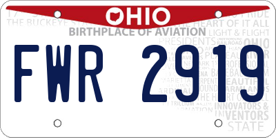 OH license plate FWR2919