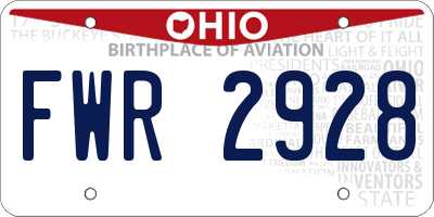 OH license plate FWR2928
